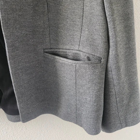 J. Crew Going Out Blazer Size 18 in Heather Dove Grey Stretch Open Collarless - Picture 2 of 9